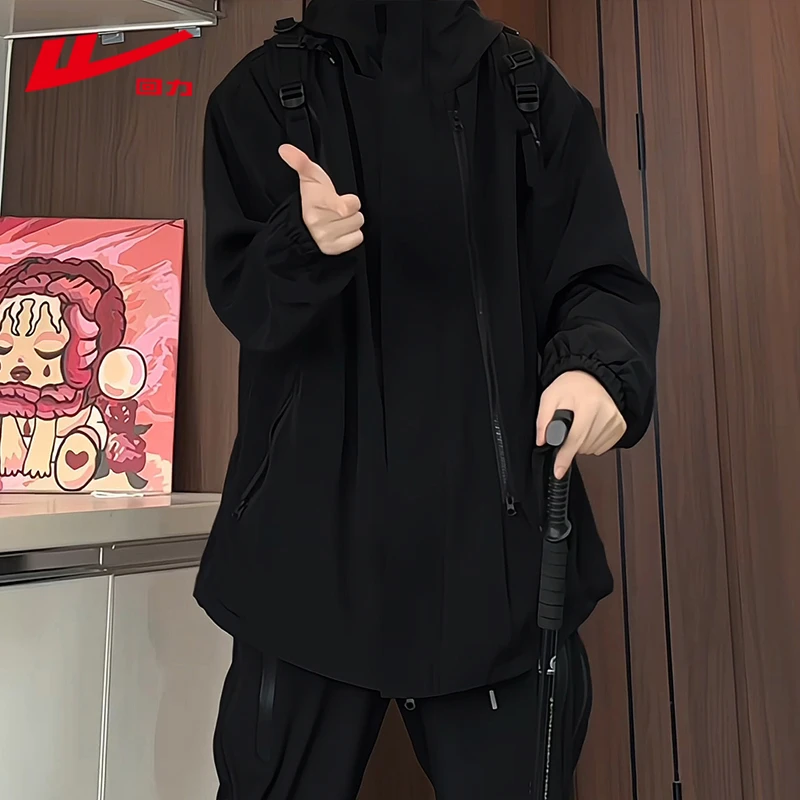 回力美式机能休闲防水冲锋夹克男款爬山运动外套三防户外登山上衣