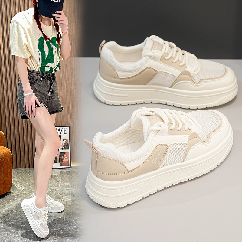 女童鞋子夏季2025新款6-15岁中大儿童透气镂空网眼单网鞋运动板鞋