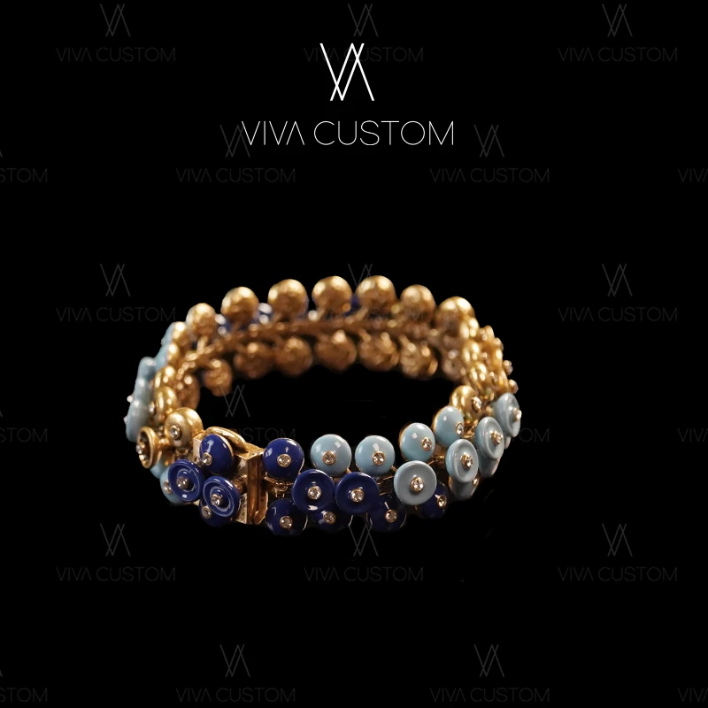 铜合金合成锆石手链 (昨日重现系列)精致优雅气质五花手链