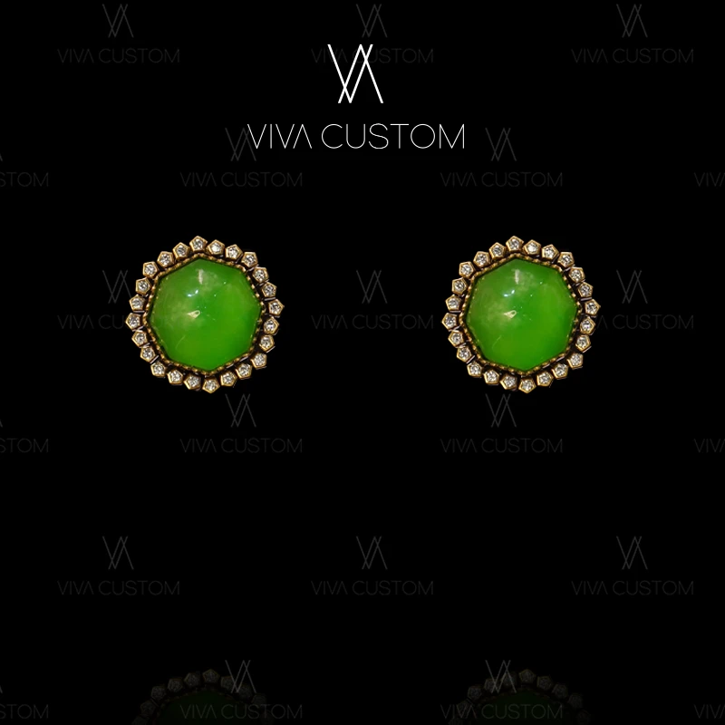 铜合金合成锆石耳饰 新中式系列 时尚个性镂空花漾耳拍