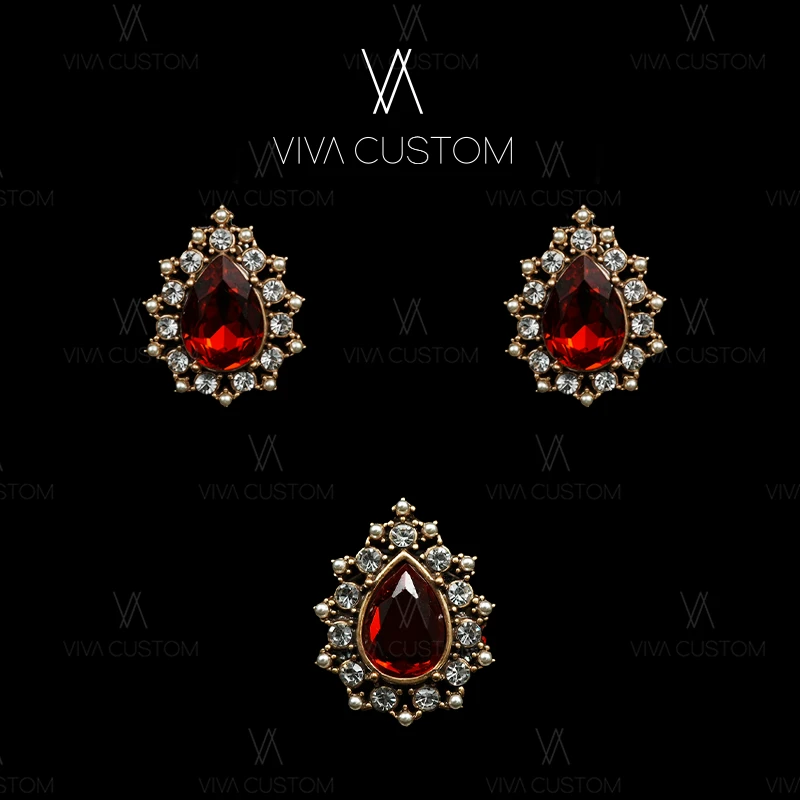 925银合成锆石耳饰 (致敬经典系列)复古满月套装