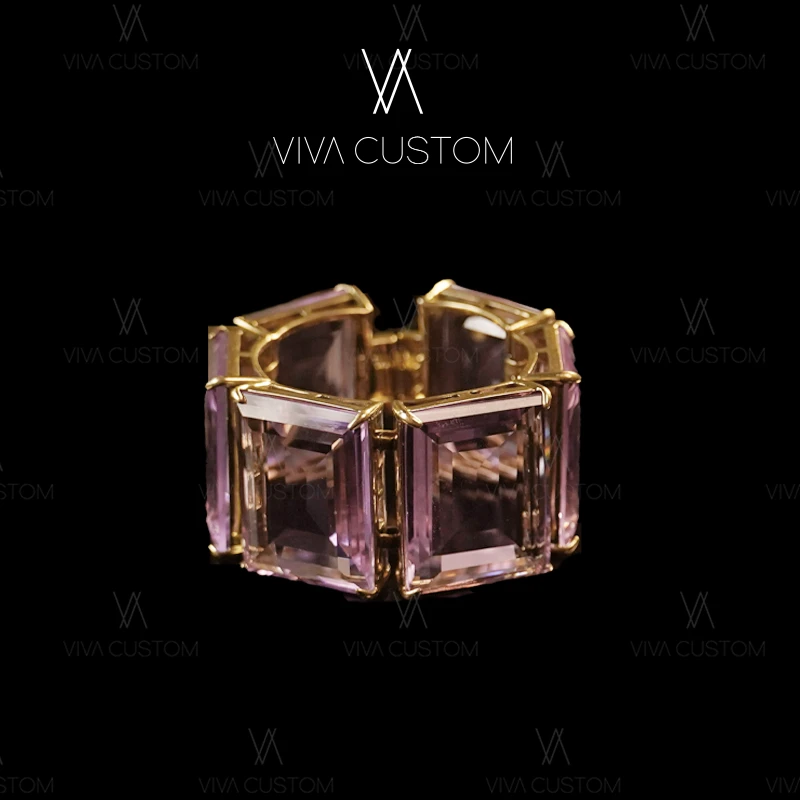 铜合金合成锆石手链 （璀璨星河系列）简约时尚方形破冰手链