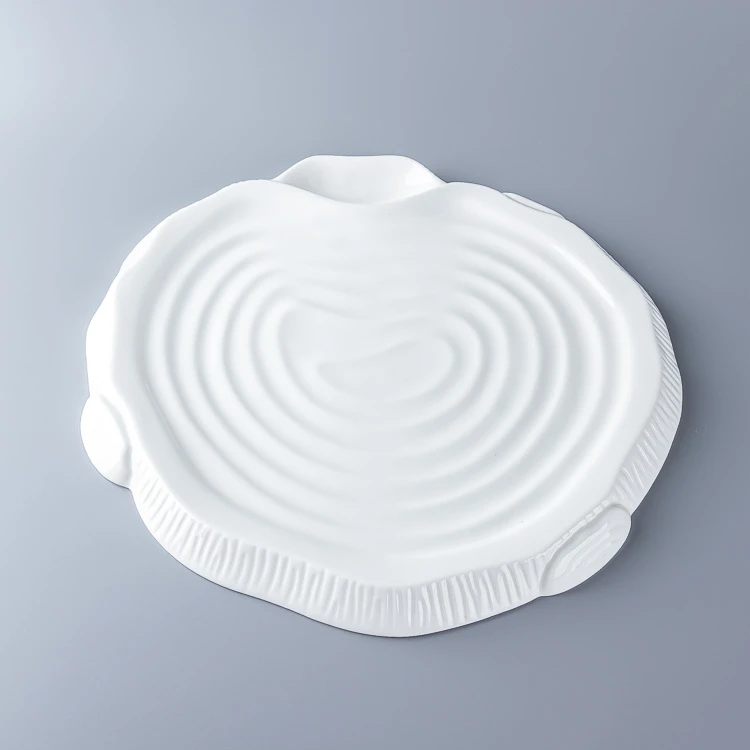 酒店餐厅商用骨碟新骨瓷圆形餐盘凉菜碟陶瓷小菜根雕罗纹圆形盘子