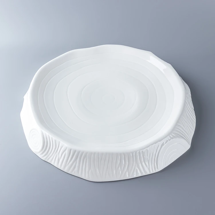 【雕深圆盘】摆盘圆形餐盘陶瓷&（微瑕）