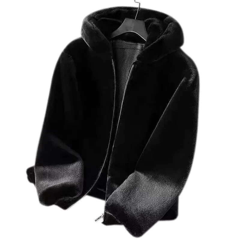 【防寒神器】百搭专卖外套男整貂连帽仿水貂绒男装水洗休闲男外套