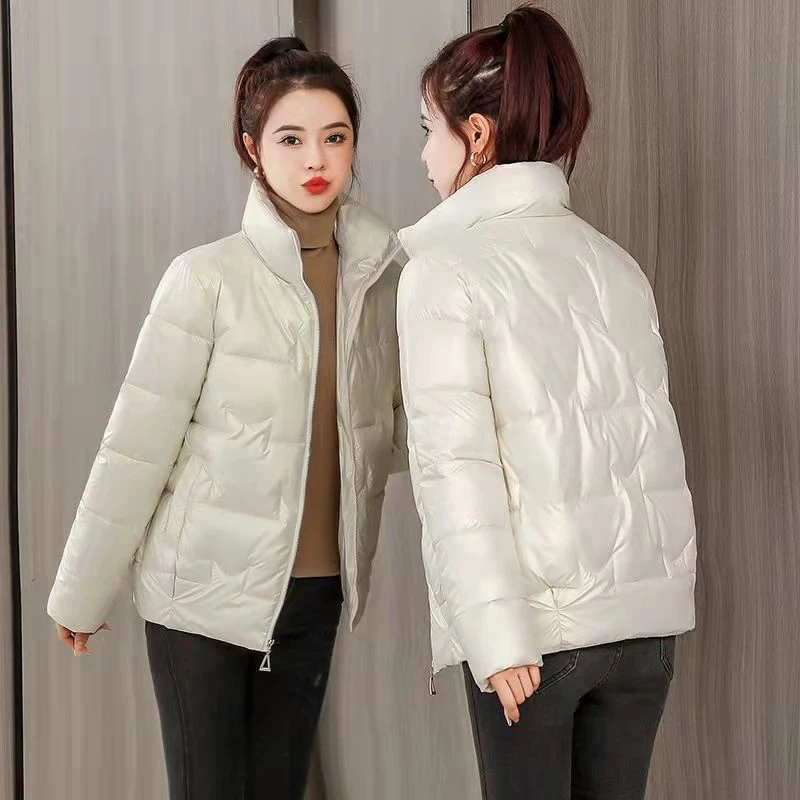 阿芝专属919秋冬新款棉衣女短款免洗亮面棉服百搭小个子棉袄外套
