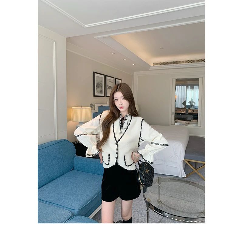 时尚穿搭女士秋季气质小香风百搭无袖马甲百搭长袖衬衫休闲短裤