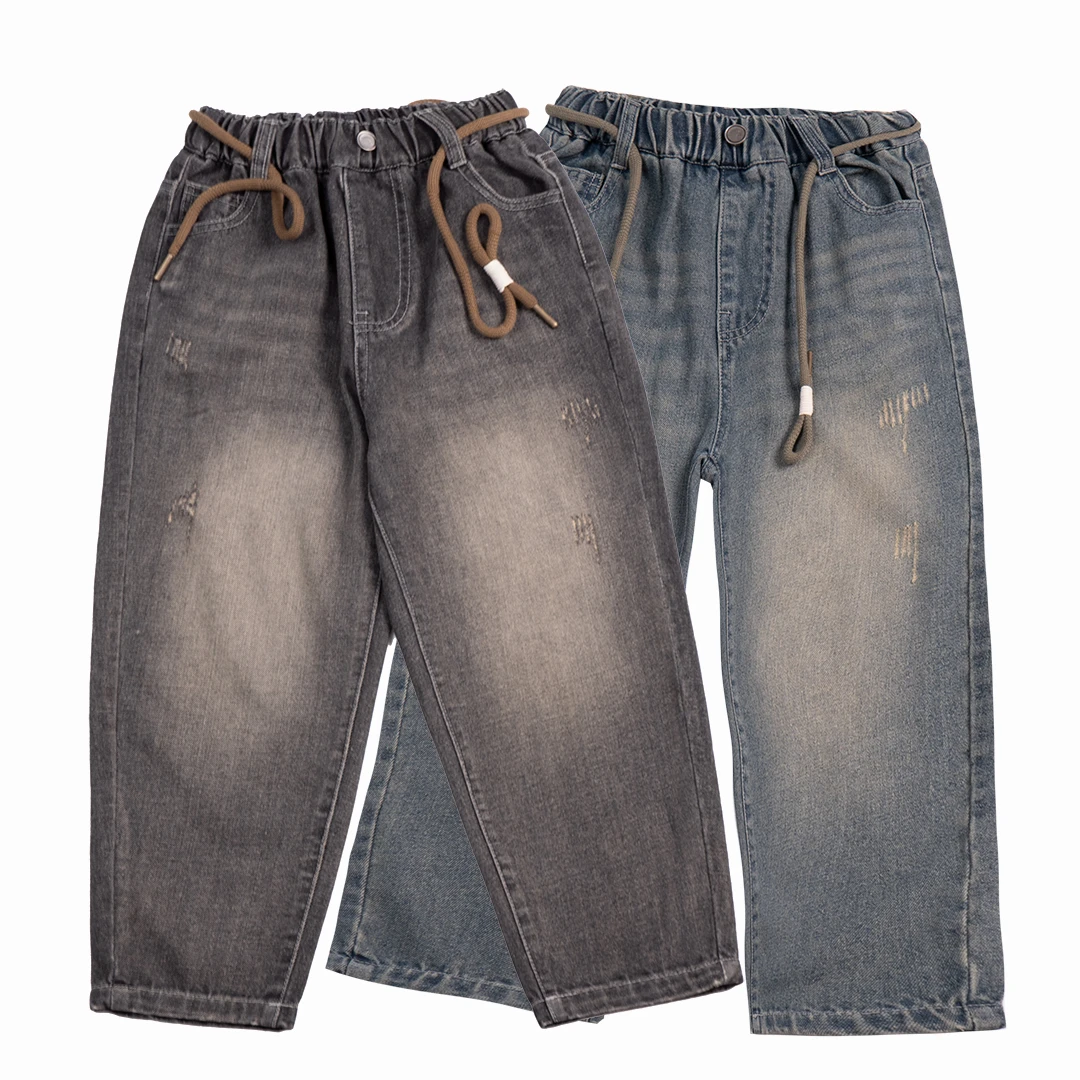 男童秋季帅气儿童弹力宽松休闲牛仔裤水洗萝卜裤K56802