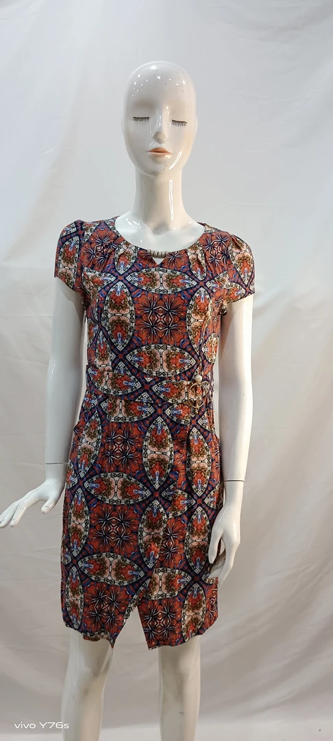 夏季棉绸圆领短款花碎花提花连衣裙花色休闲时尚印花气质