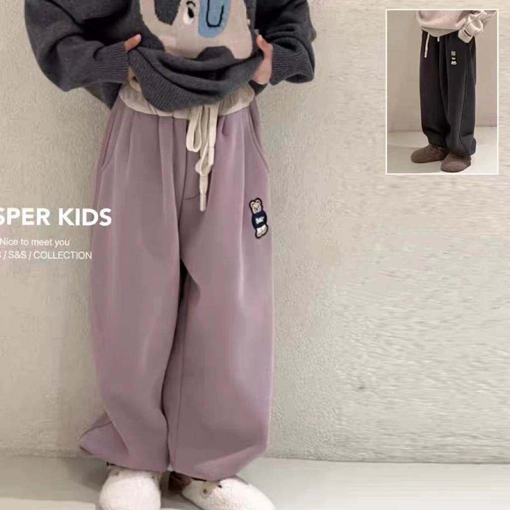 【断码清仓】韩版东大门可爱小熊加绒冬季卫裤 A677 677 X Z1