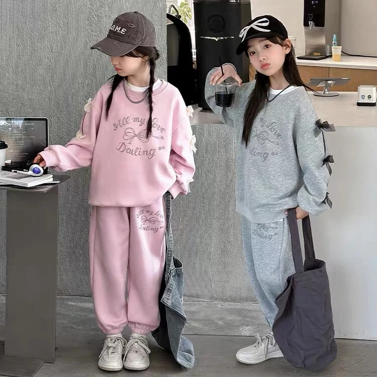 韩版东大门设计师款蝴蝶结卫衣套装 A385 385 Z1