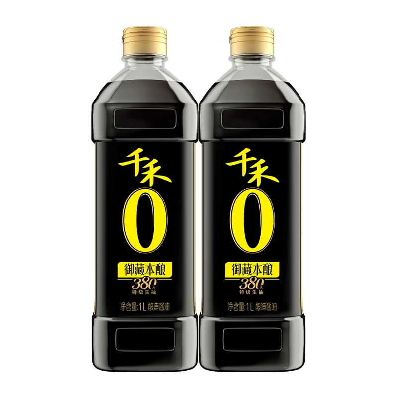 千禾380天御藏本酿1L*2瓶家用零添加无添加酿造酱油生抽炒菜炒饭