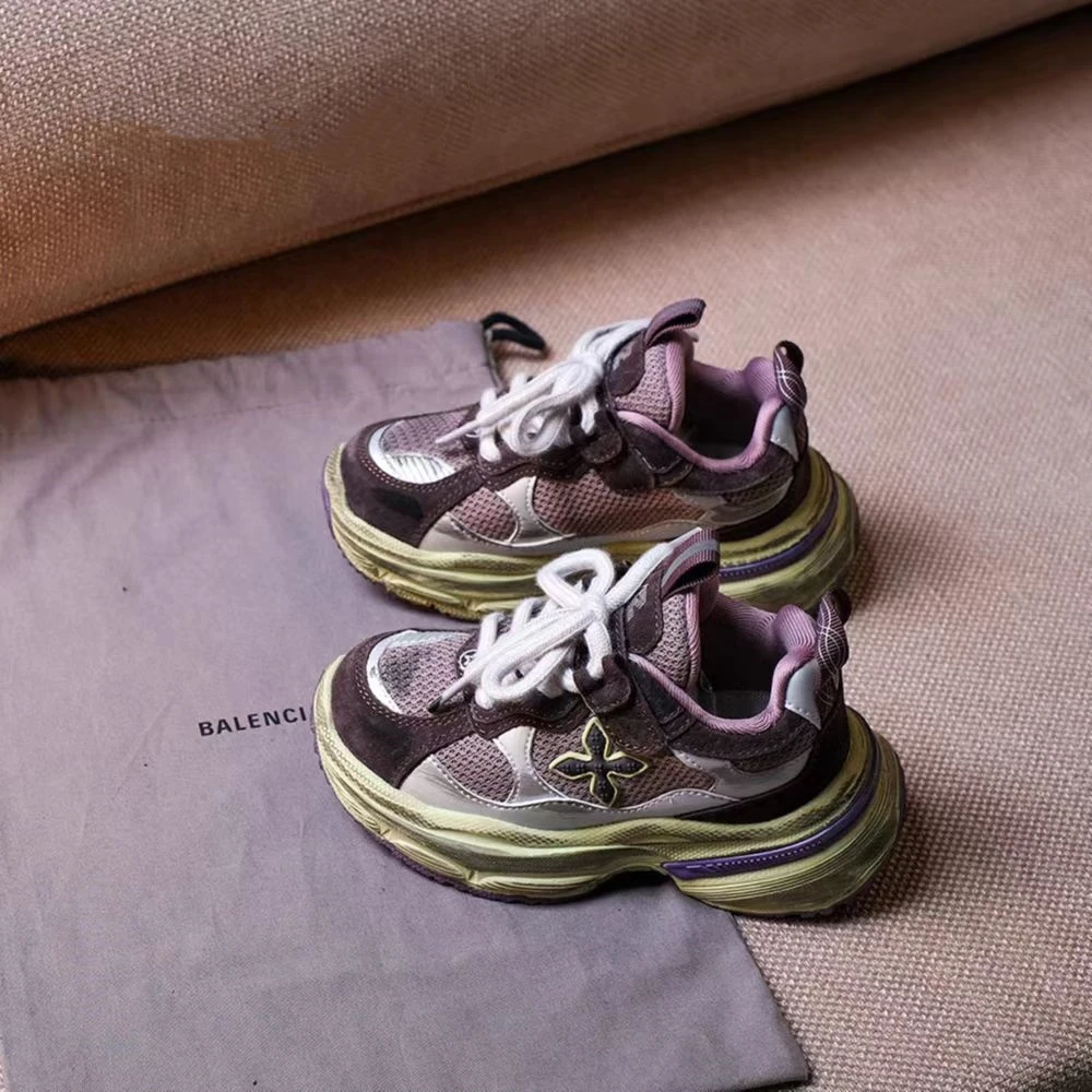 默认微瑕2025春季新款透气运动鞋儿童老爹鞋轻便女童鞋跑步鞋厚底