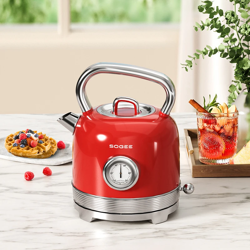 小质复古烧水壶家用电热水壶304不锈钢大容量开水电水壶