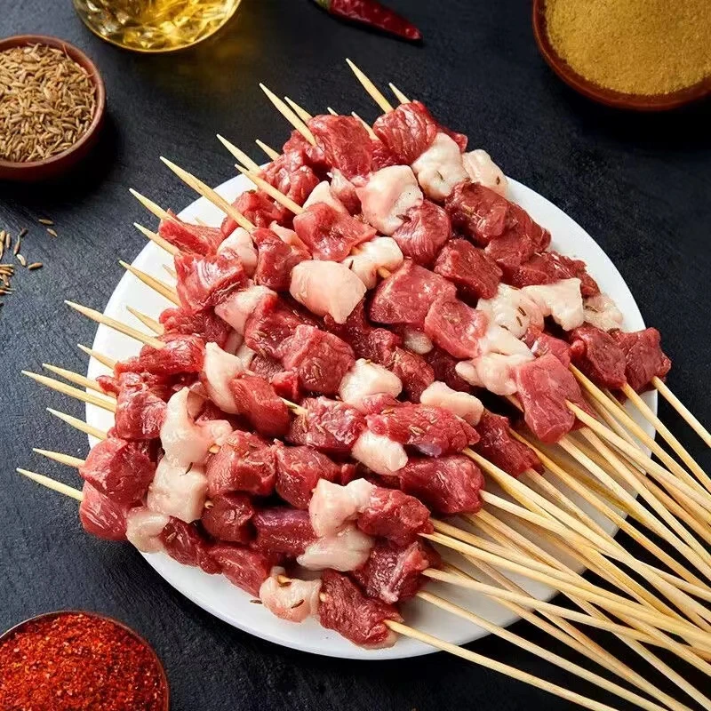 草原羊鲜羊肉现切现串（100串）3斤2量工厂直发新鲜羊肉串