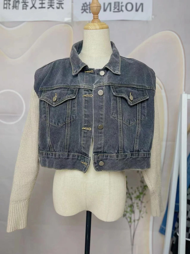 休闲洋气服饰秋季牛仔时尚短款上衣外套百搭穿搭瓦萨琪外套夫人