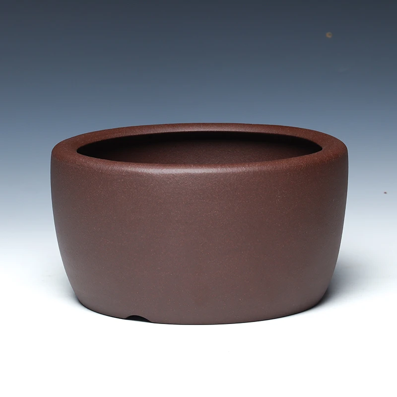 宜兴精品紫砂花盆小多肉盆景专用直圆形简约陶瓷高档透气花盆