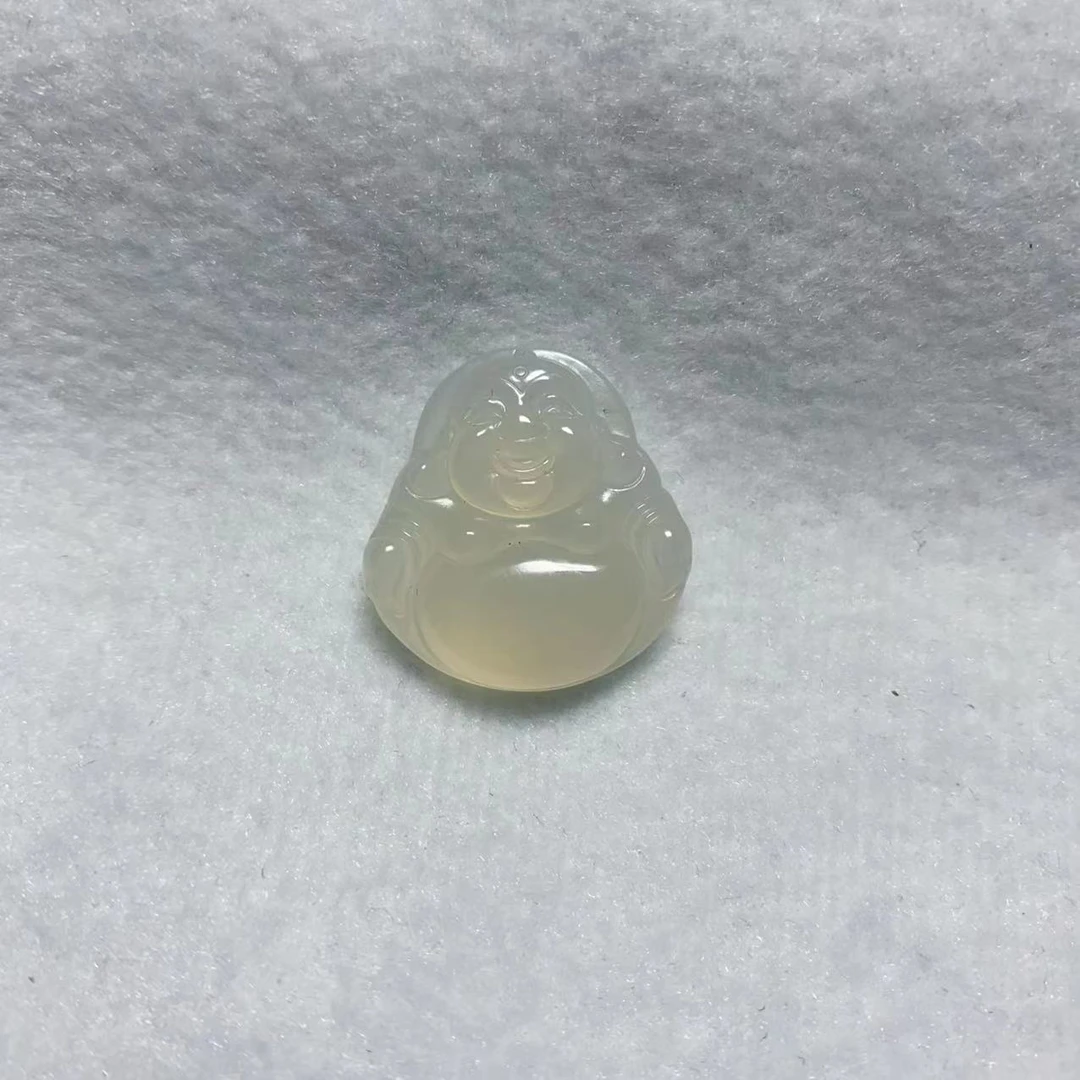 精美《玉髓吊坠白冰玉笑佛》（拍一发一多样性发货不配证书）百搭款