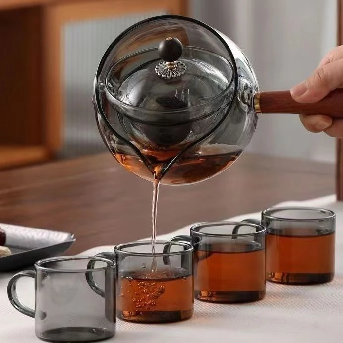 逍遥壶家用大容量耐热分茶木把泡壶