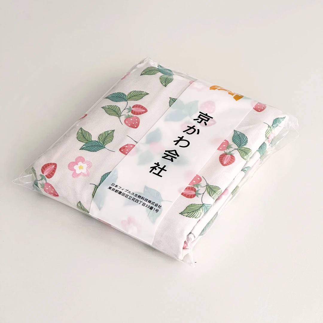 【京かわ会社】双层纱床单200*220cm  白草莓