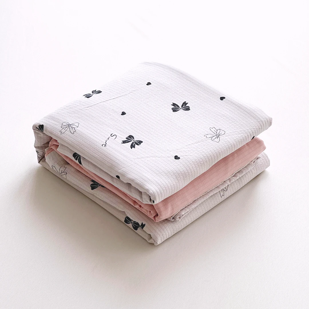 【京かわ会社】云纱棉四件套 竖纹蝴蝶