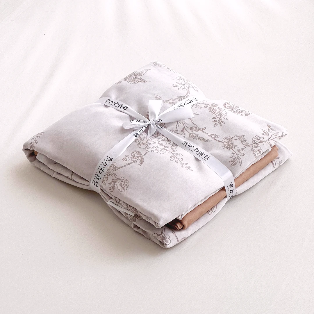 专享【京かわ会社】莱赛尔天丝高端轻奢四件套 美人蕉红