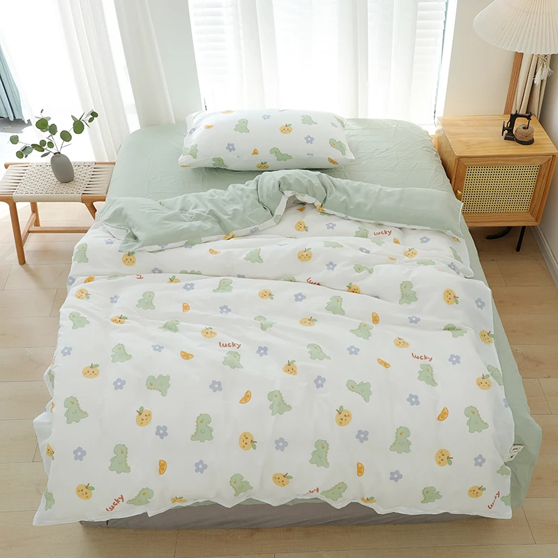 【京かわ会社】纯棉有氧双层纱布三件套 A类母婴级全棉 恐龙