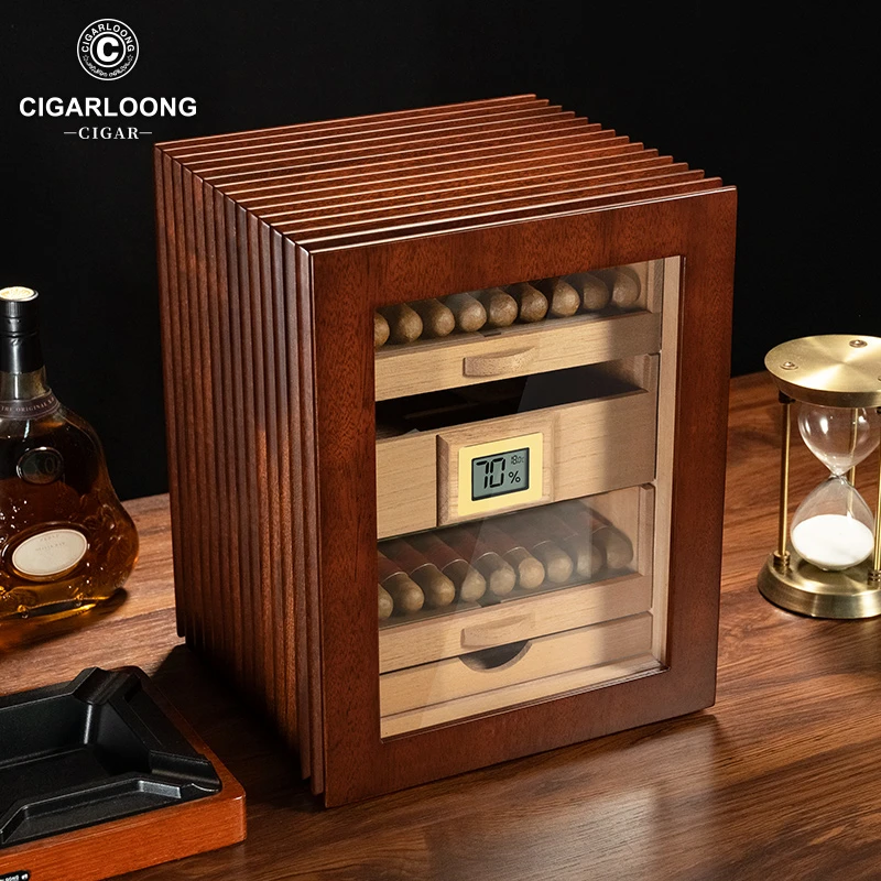 茄龙雪茄盒雪茄柜大容量雪茄保湿盒西班牙雪松木雪茄工具烟盒