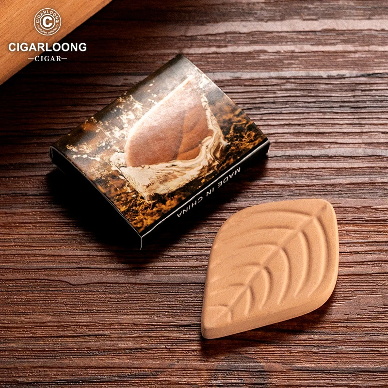 叶子型陶土雪茄盒保湿片加湿片烟斗烟具恒湿增湿配件CLX-23JX1