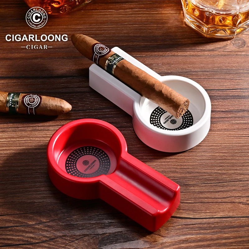 CIGARLOONG/茄龙雪茄烟灰缸大口径烟槽便携式创意雪茄烟缸CL-M026