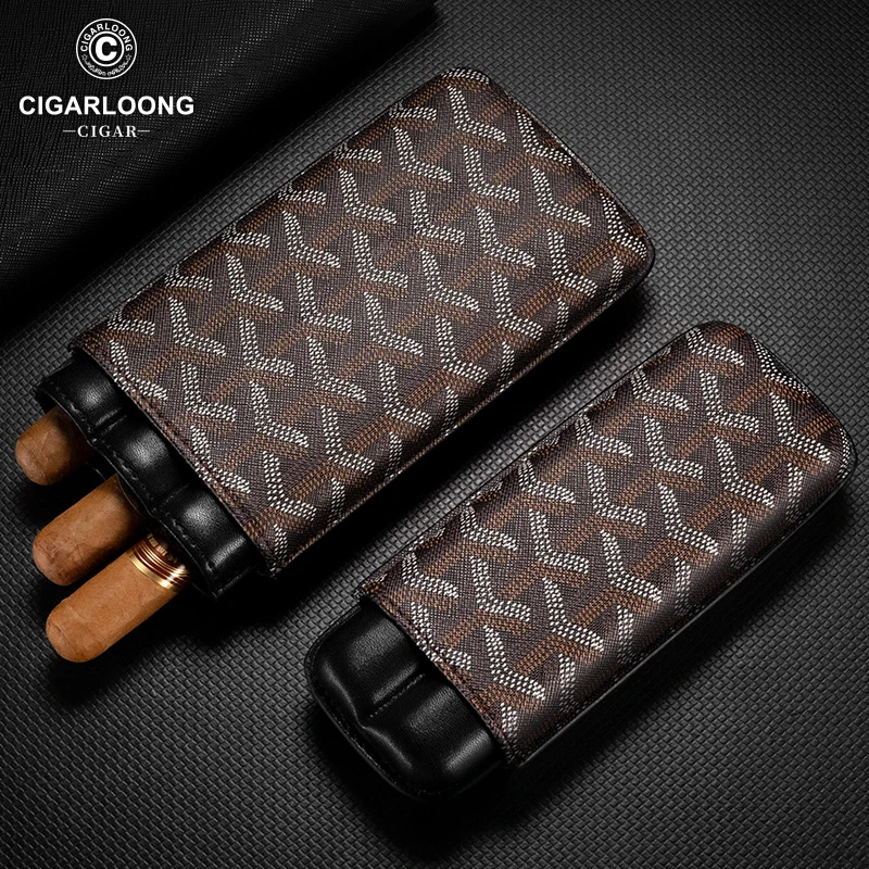 CIGARLOONG茄龙雪茄套牛皮革便携雪茄保湿套2支3支装CLH-23CX1