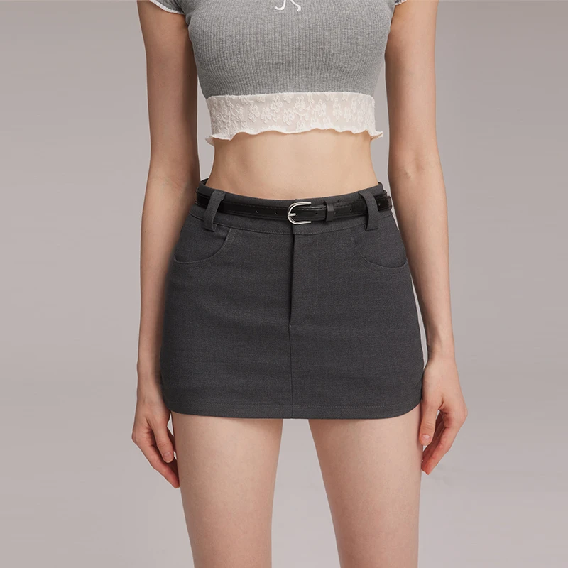 Mess Studio美式辣妹小众设计感高腰裙裤舒适显瘦前裙后裤不走光