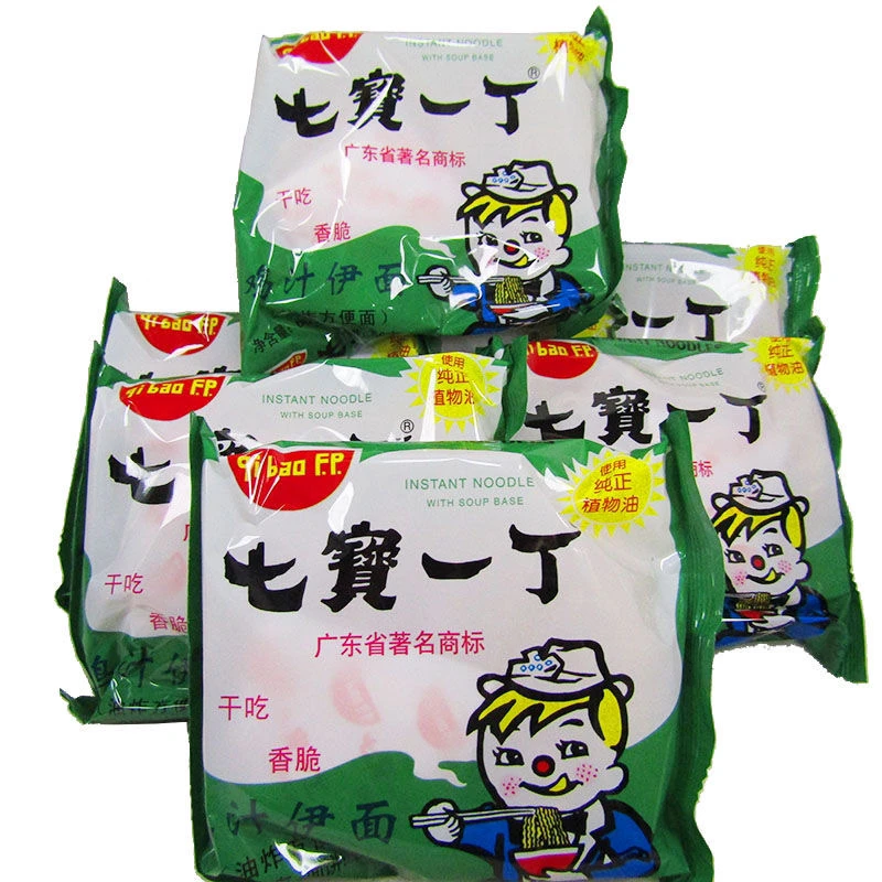 七宝一丁方便面爽爽面鸡汁伊面干吃面方便面零食60g/袋