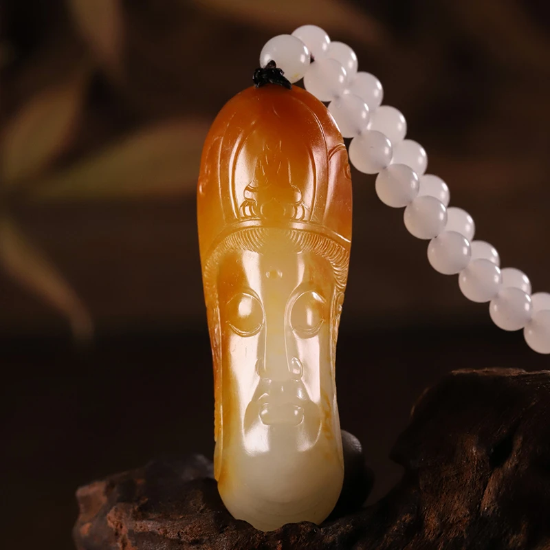 红皮独籽观音25g挂件在售和田玉籽料如来佛皮色艳NGTC子玉代送检