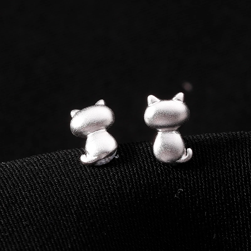 925银耳饰 2025年新款潮猫咪耳钉女简约小众设计高级感可爱耳环女