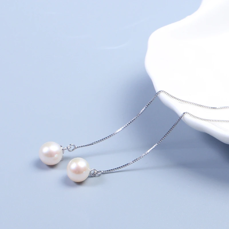 925银仿珍珠耳饰 轻奢复古仿珍珠耳线2025年新款潮气质高级感耳环