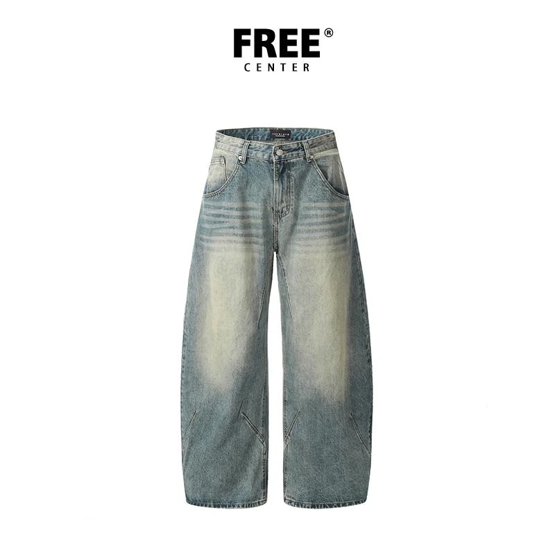 Free Center 秋冬季女休闲宽松显瘦直筒裤kumikumi阔腿裤美式高街