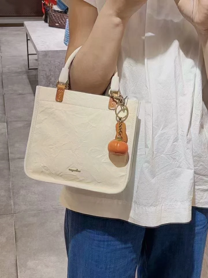 食草堂新品 抓皱牛皮包包轻奢时尚女士