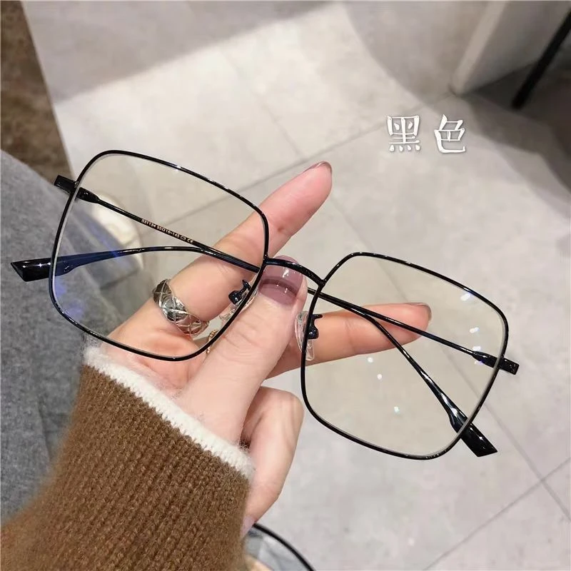新款近视眼镜女防蓝光素颜大框显脸小可配有度数韩版潮金属镜框