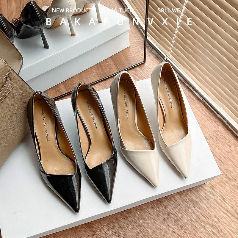 知性都市●高跟鞋女2025春夏季新款宴会名媛气质尖头细跟真皮单鞋