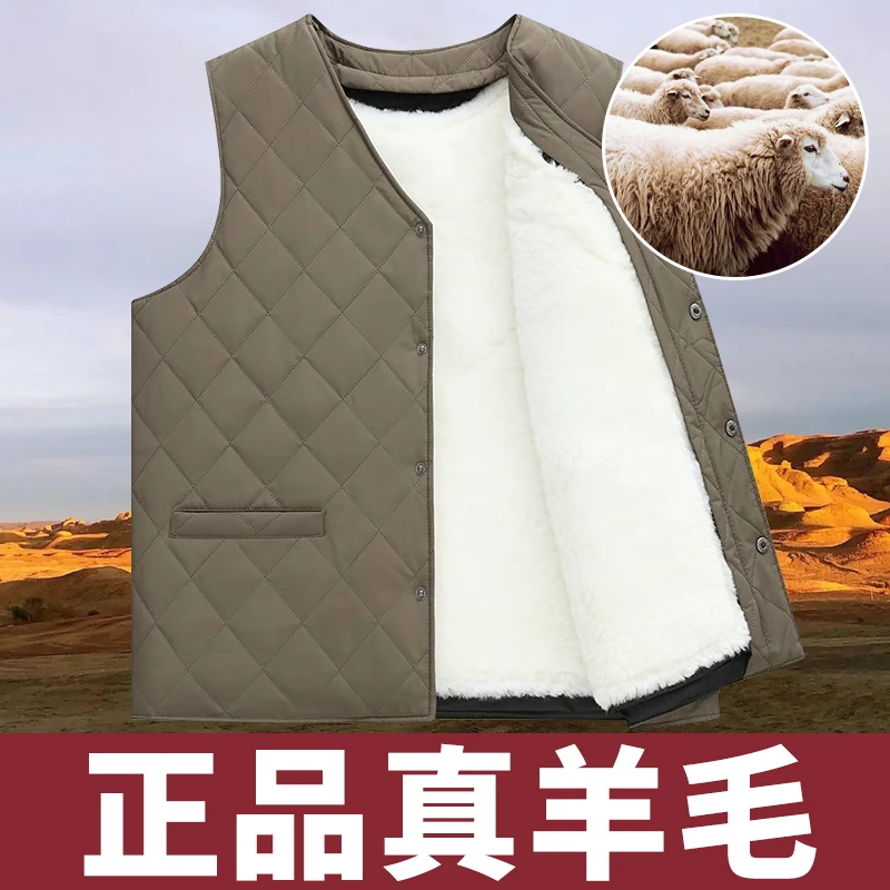 反季清仓甩卖冬季真羊皮毛一体马甲抗寒加绒加厚保暖棉坎肩外套