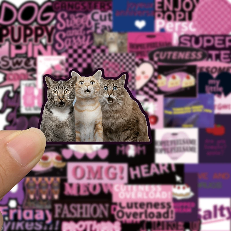 55张甜酷韩系ins原宿风小众高级感不重复个性创意装饰防水贴纸diy