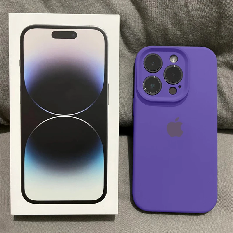紫水晶苹果15ProMax手机壳网红iPhone14液态硅胶13防摔12耐脏11XR