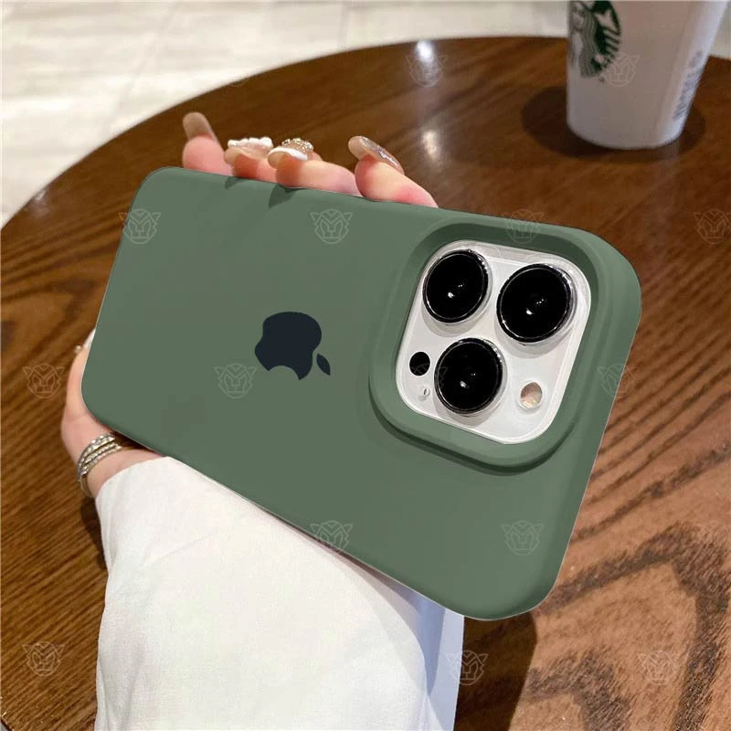 ins优先苹果15Pro简约手机壳14液态硅胶iPhone13全包防摔12新绿色
