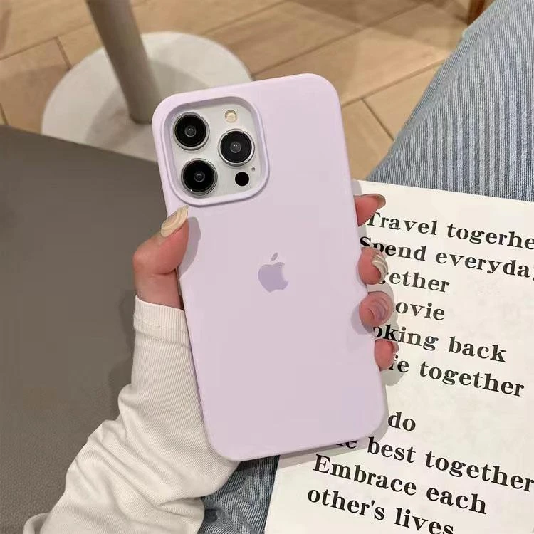 超薄液态硅胶iPhone13苹果14promax手机壳15防摔XsMax磨砂紫丁香