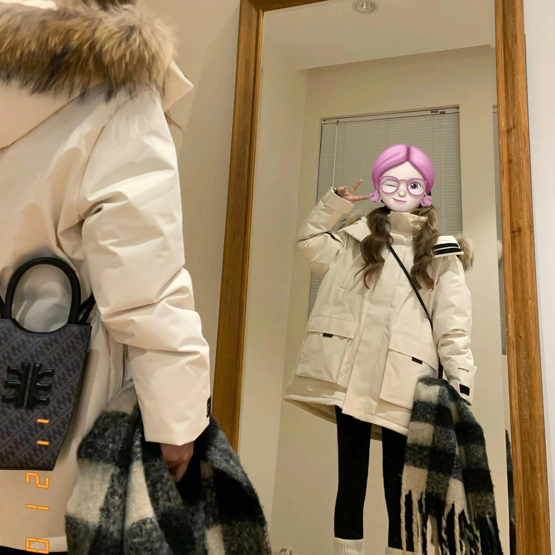 大毛领派克百搭棉服女2024冬季新款宽松韩系工装棉衣棉袄加厚外套