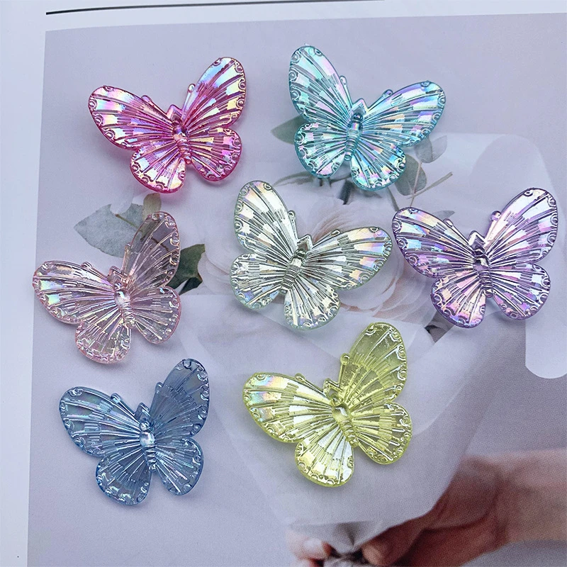 【创卓推荐】亚克力透明AB幻彩蝴蝶 编包珠子饰品 手工diy 百搭配件