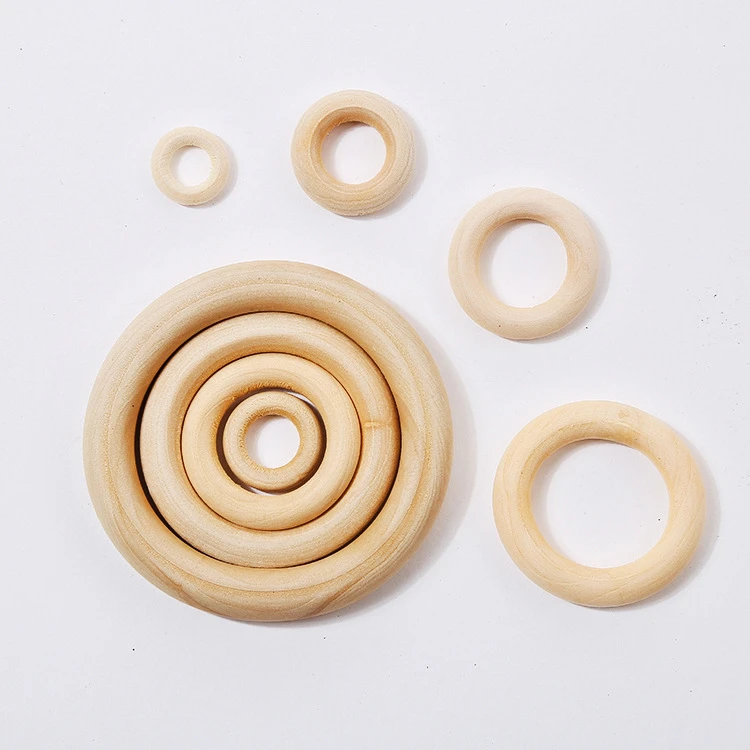 【创卓推荐】原木色木圈20mm~50mm diy饰品配件木环吊环手袋木环