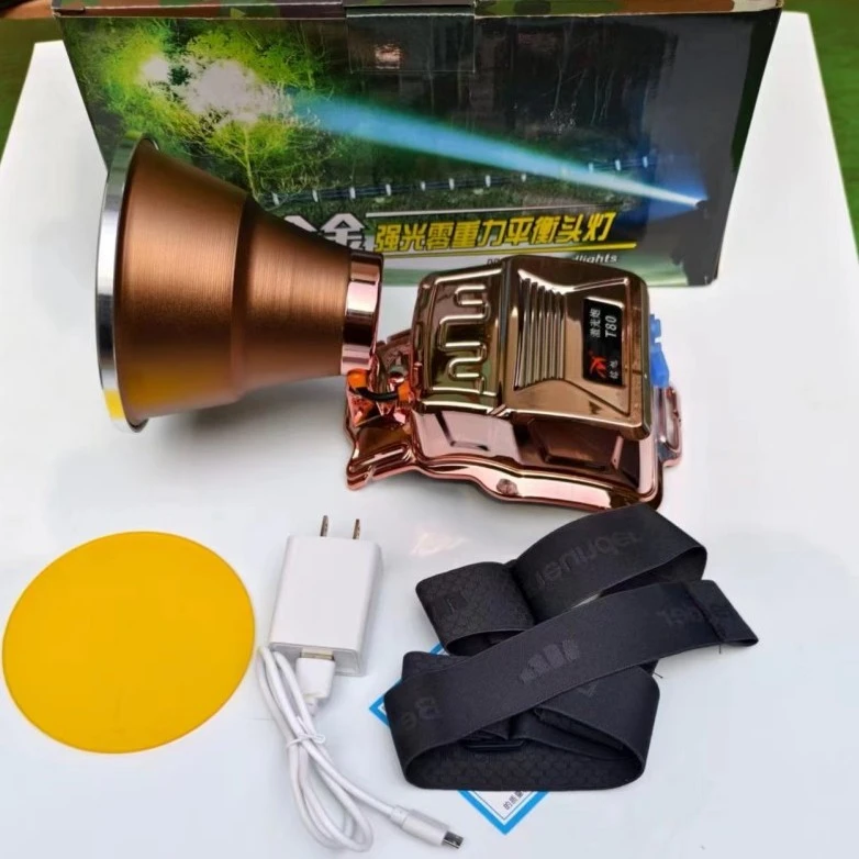 户外头灯找鱼头灯荧光黄头灯续航时间长渔具用品