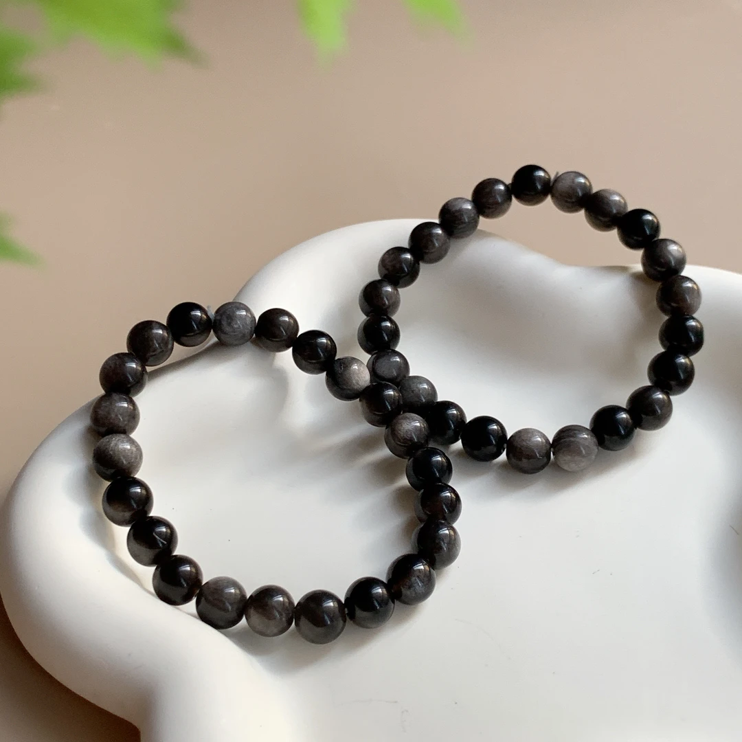 【午阳鉴宝】8mm黑曜石手串WY03多样性发一件